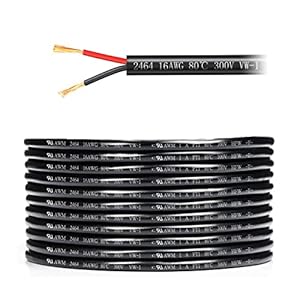 16 Gauge 2 Conductor Electrical Wire Stranded PVC Red & Black Cord Pure Copper Cable 10 M / 32.8FT LED Cable Flexible Extension Power Cord for Auto LED Lighting UL Listed (16 AWG)