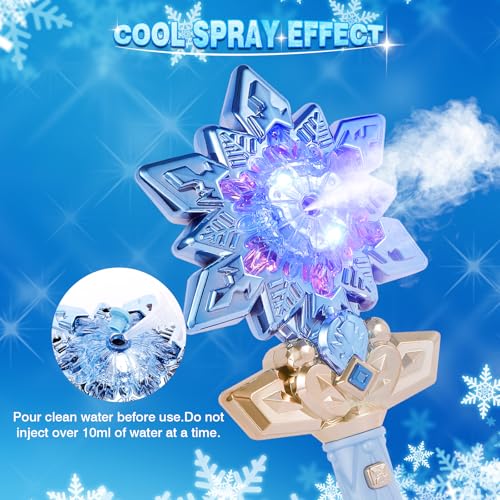 image for CharmRegion Snowflake Toy Wand with Music Spray Light Up Wands for Kid
