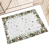 Alfombra Navideña - Alfombra de Interior para Navidad - Textil Hogar con Árbol Copos de Nieve y Reno para Dormitorio Residencia Estudiantil Apartamento Sofá Lateral