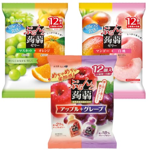 ぷるんとこんにゃくゼリー 詰め合わせセット 6種セット アップル グレープ マスカット オレンジ マンゴー 白桃