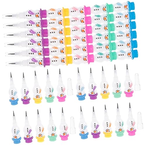 STOBOK 20個雪だるま型スタッカブル鉛筆 子供用文房具 クリスマス 学生向けおもしろ文具