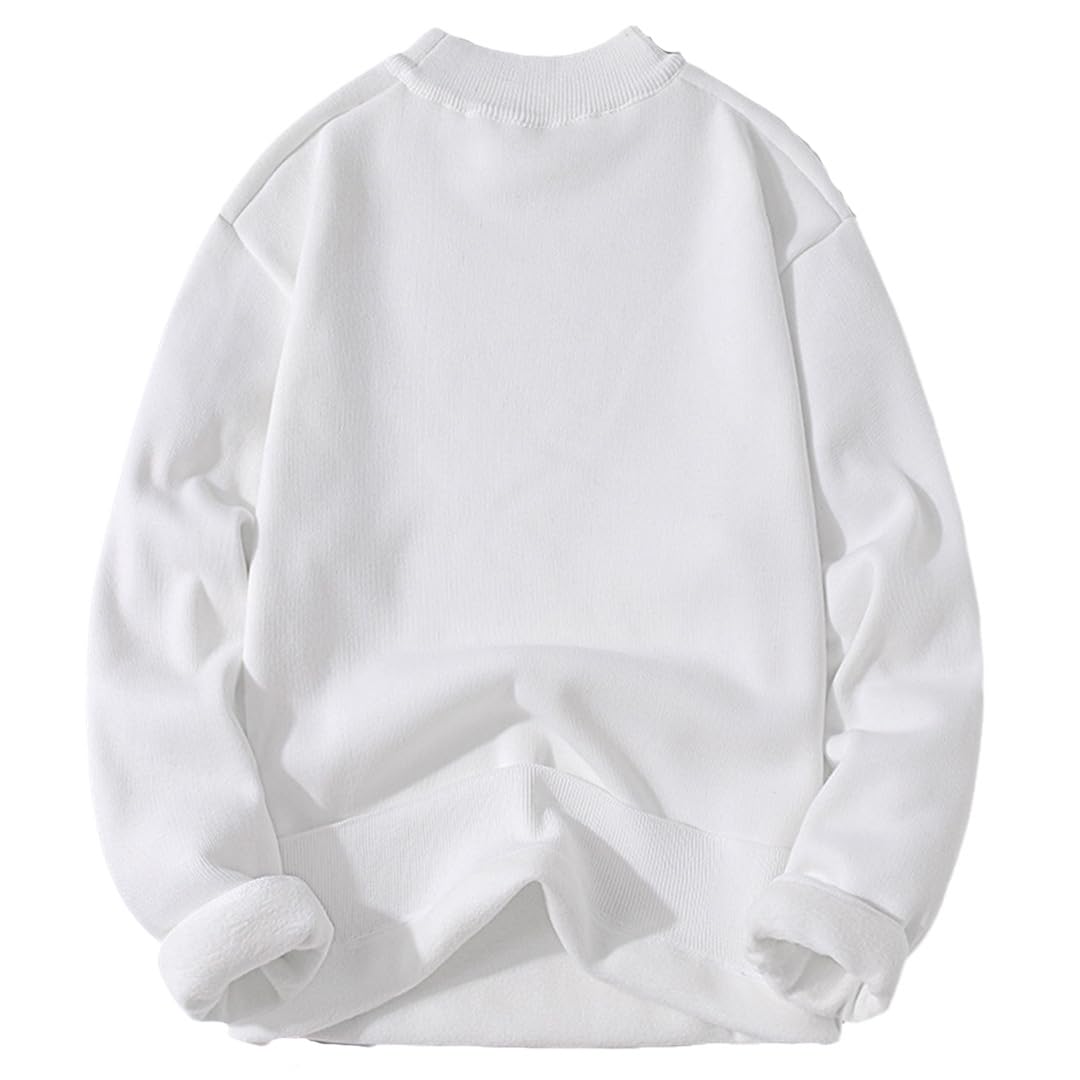 Maglione Invernale da Uomo O Collo in Pile Maglione Lavorato A Maglia Pullover Tinta Unita