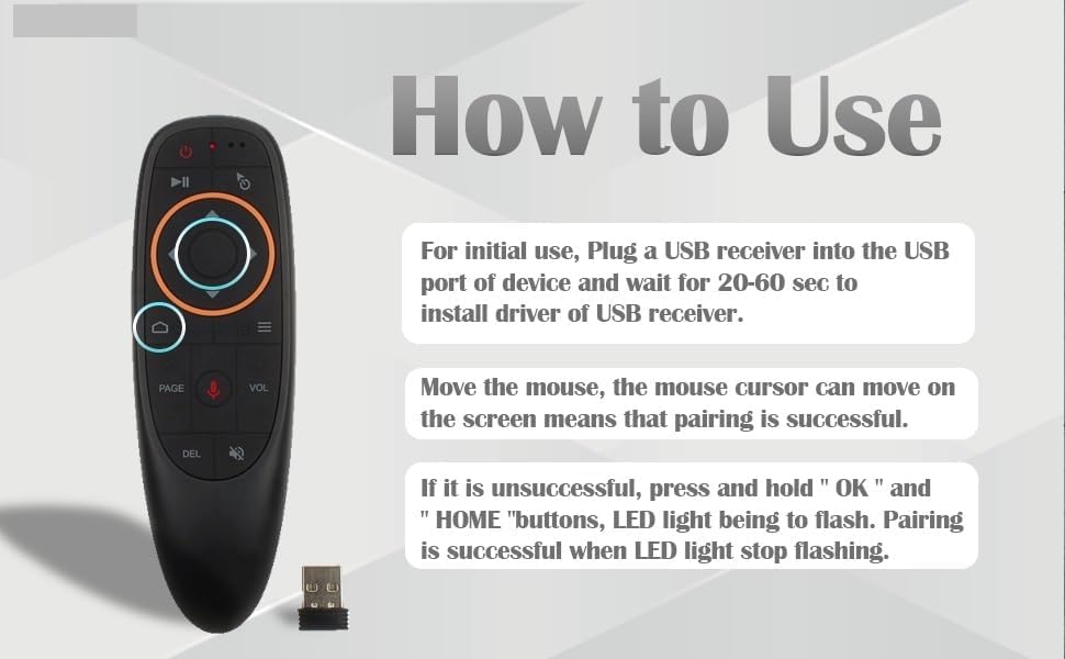 Image of Air Mouse Wireless Infrared Remote Control 6 Axis Gyroscope IR Learning Original Fly Mouse with Voice Input Mic Compatible for Any Smart TV Android TV Box PC Projector Universal