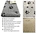 elropet Hundematte vetbed für kleine Hunde & große Hunde/Premium 22mm hohe Qualitätsstufe/Hundedecke S/M/L (Hellgrau + Schwarze Pfote, S 80cm X 50cm)