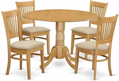 East West Furniture DLVA5-OAK-C - Juego de mesa de comedor, 5 piezas