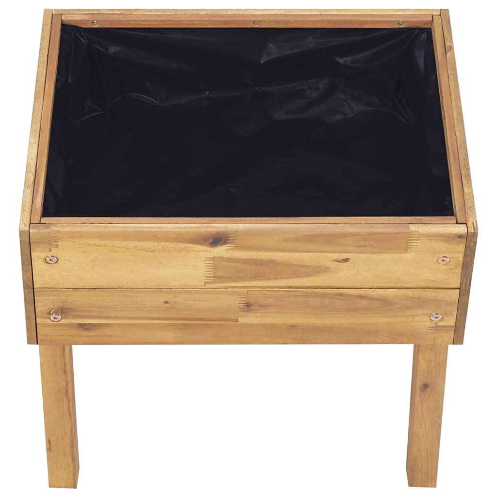 (Blitzlie ferung) con compartimento de almacenamiento, jardinera para balcón, terraza, macetero, jardinera, macetero, 50 x 40 x 45 cm, madera maciza de acacia