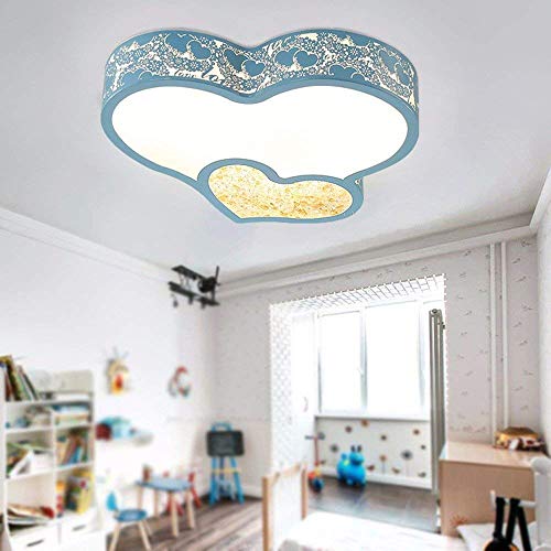 Plafonnier moderne LED en fer bleu de 38cm avec contrôle d'éclairage à distance