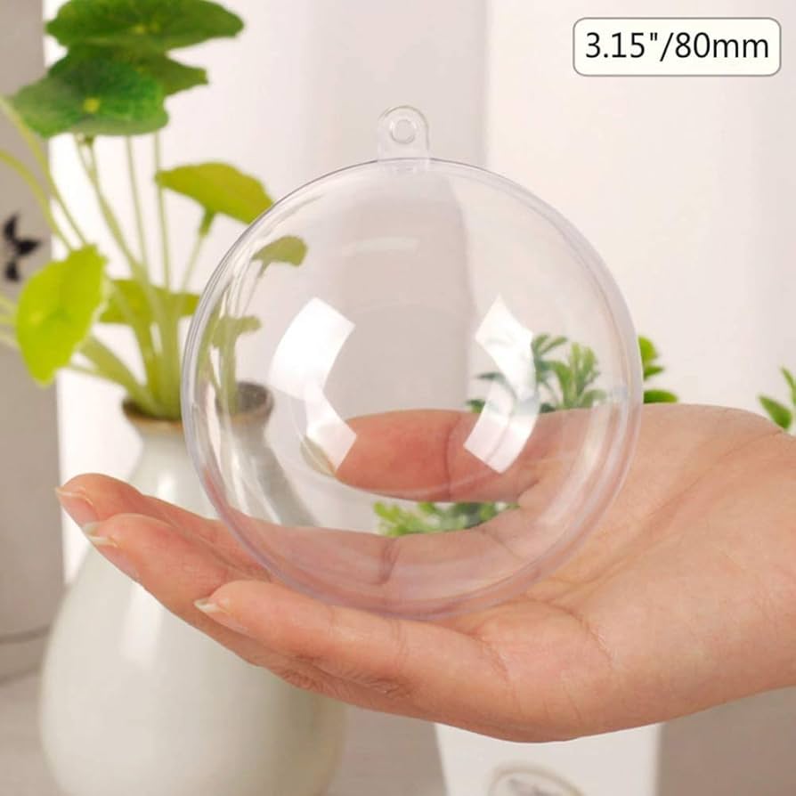 6 Stuks Transparante Kerstballen, 100 Mm / 4 Inch DIY