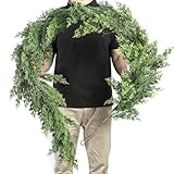 Artgar 6 Ft Christmas Cedar Garland - Realistic Greenery Cypress Garlands - Real Touch Artificial Pine Garland Christmas Decorations for Outdoor Home Dining Table Mantel Stair Porch Winter Xmas Decor