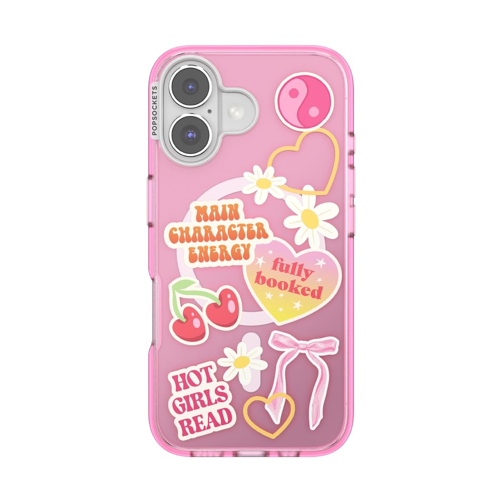 PopSockets Coque pour iPhone 16 Compatible avec MagSafe, Coque de téléphone pour iPhone 16, Chargement sans Fil, Coque Uniquement – Énergie du Personnage Principal
