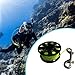 RNXRZANK Diving Reel Equipment Portable 30M, Double Ended Bolt Snap Clip Finger Spool for Scuba Divers Cave Diving, Photographers, Green