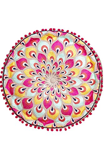 Runder Pouf Sitzpouf aus Baumwolle Azet -1- ø 50cm Rund Mit Füllung | Sitzkissen Bodenkissen Kissen Orientalisch… – Bild 4