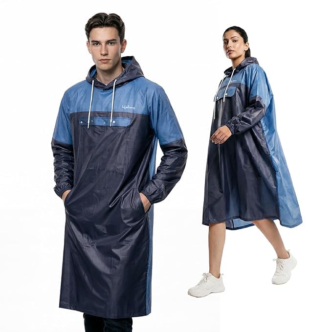 BENAVJI Stylish Black Raincoat for Men | Waterproof Hooded Jacket and Pant Set for Monsoon Protection-image-14