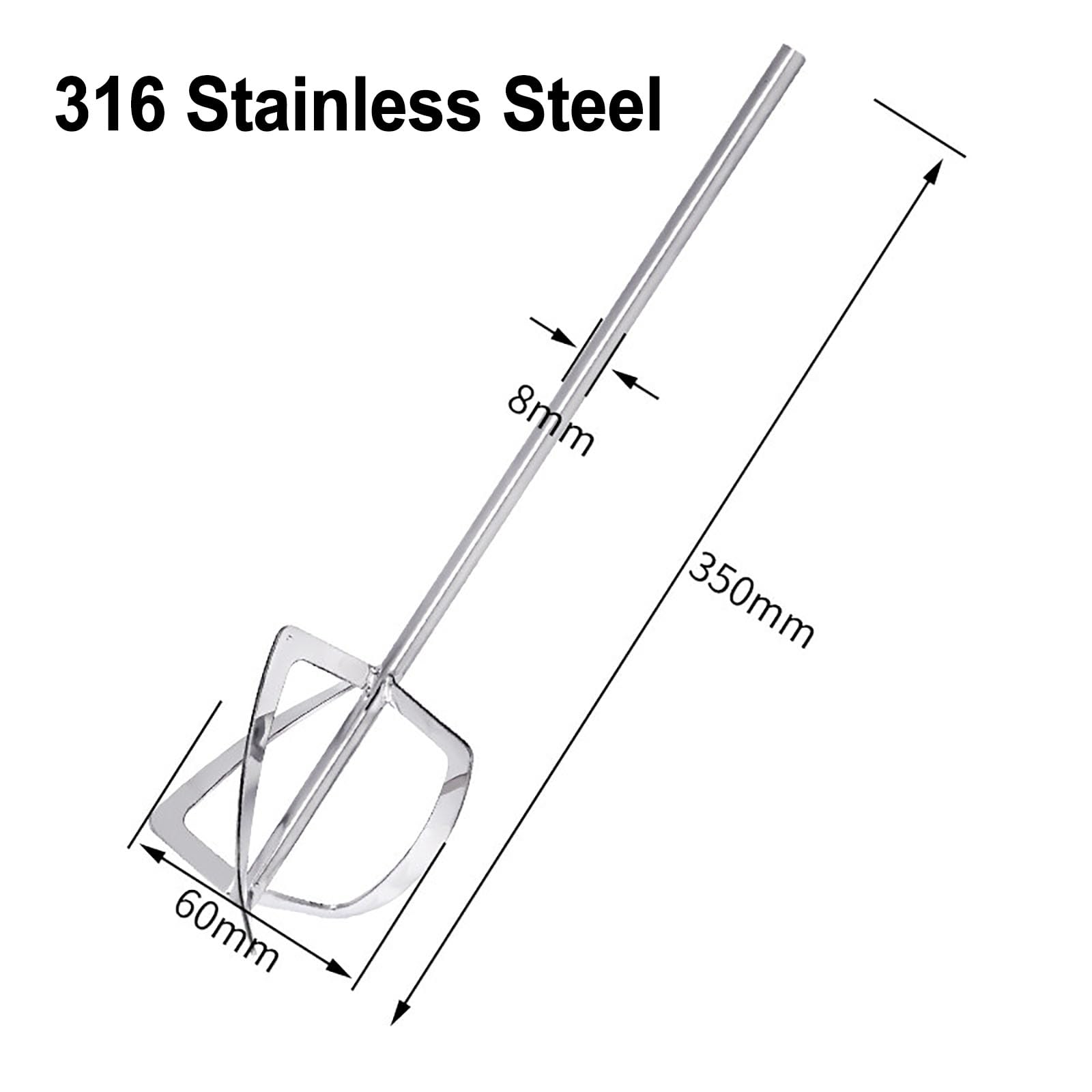 Paleta Mezcladora De Cinta Helicoidal De Acero Inoxidable 316 con Eje para Líquidos De Alta Viscosidad, Accesorio Agitador De Laboratorio E Industrial. 60mm 8mm
