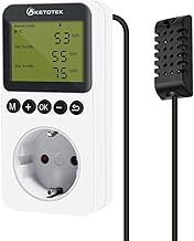 KETOTEK Prise Hygrostat Numérique avec Sonde, Contrôleur Humidité 220V pour Reptile Terrarium Couveuse Incubateur Serre, Régulateur Humidité Prise pour Humidificateur Déshumidificateur