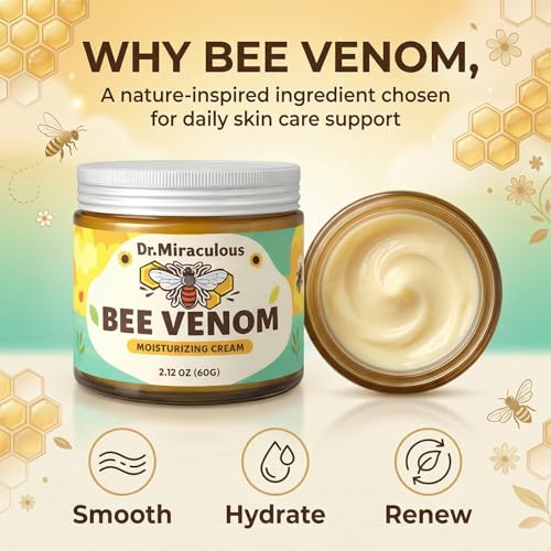Dr. Miraculous Bee Venom Cream with Propolis & Peptides, Hydrating & Firming Skin Moisturizer, for Smoother, Healthier-Looking Skin, 2.12 fl oz — view 2