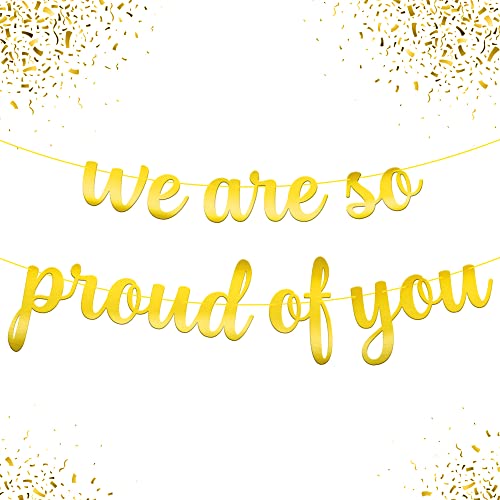 Image of Gradauation Decorations 2026, We are So Proud of You Banner - 10 Feet, No DIY | Gold Grad Banner for 2026 Graduation Decorations | College Graduation Decorations - Katchon