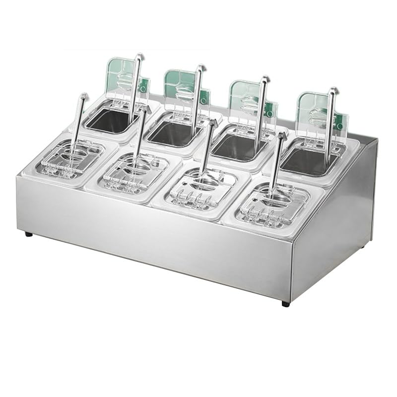 Station de garniture pour pizza en acier inoxydable pour éviter les ingrédients renversés