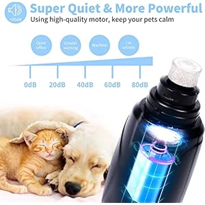 Pet Nail Grinder with LED Light & 2 Grinding Heads, 2-Speed Low Noise & More Powerful Dog Nail Grinder, Pet Nail Trimmer File, Painless Paw Claw Care, Quiet Toenail Grooming Tool for L/M/S Dogs/Cats Pet Nail Grinder with LED Light 2 Grinding Heads 2 Speed Low Noise More Powerful Dog Nail Grinder Pet Nail Trimmer File Painless Paw Claw Care Quiet Toenail Grooming Tool for LMS DogsCats