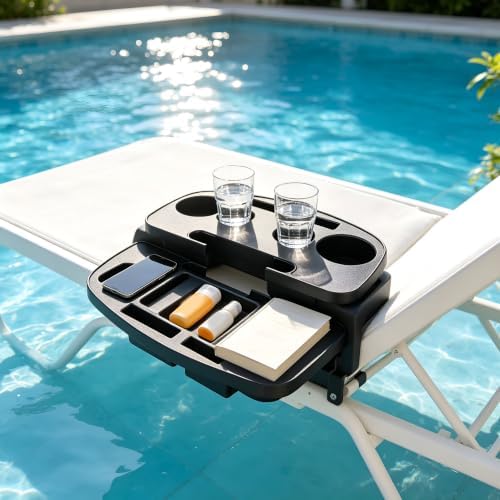 Chair Cup Holder Clip Side Recliner Table Zero Gravity Lounge Tray 2 Pack Cup Holder;Suitable for Desks and Outdoor Locations - 3