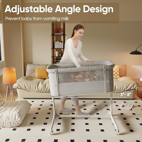 Starmons STML8W Baby Bassinets, 9 Height Adjustable Bedside Bassinet thumb #4