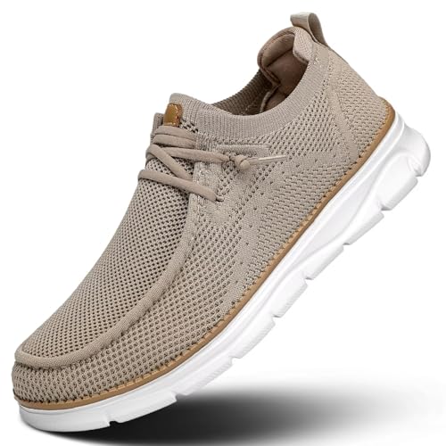 Image of Mens Slip-on Loafers Comfortable Boat Shoes Casual Walking Sneakers Mesh Business Oxfords Work Lightweight Soft Sole