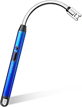 VEHHE Stabfeuerzeug – Elektrisches Feuerzeug, USB-C Wiederaufladbar mit 360° Flexiblem Hals, Windfest & Explosionssicher, Lichtbogen Feuerzeug Ohne offene Flamme & CO₂-Emissionen (Blau)