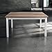 Milani Home s.r.l.s. Tavolo da Pranzo Moderno di Design Allungabile Cm 80x130/170/210 Struttura Bianca Piano Tortora per Sala da Pranzo Ristorante