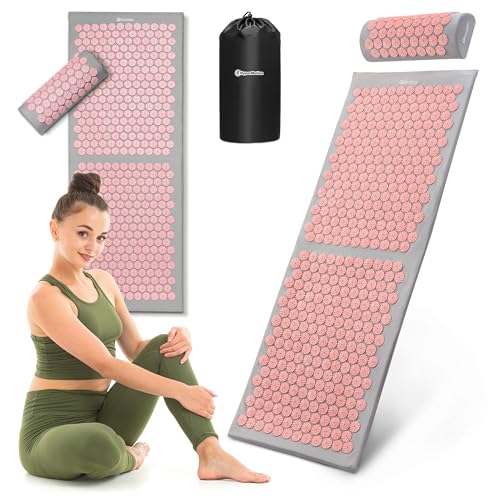 HyperMotion Akupressurmatte mit Kissen - Akupunktur Matte - Massagematte Ganzkörpermassage und...