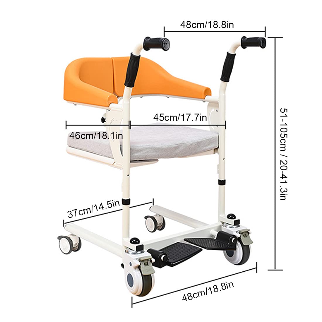 XYEJL Handicapped Transfer Lift, The Elderly/Pregnant Woman Nursing Lift, Multifunctional Bath/WC Household Shifter with Removable Seat Belt & Double Safe Buckle, Yellow