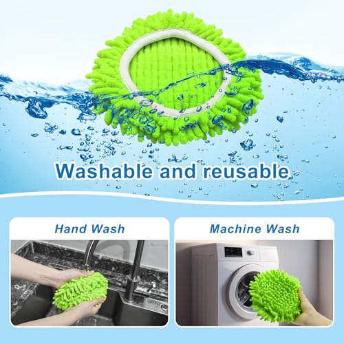 Image of Mop Replace Head for O Cedar, Spin Mop Heads Replacements for Ocedar Easywring 1 Tank Spin Mop, Chenille Duster for Ocedar Mop Include 3 Pack Microfiber Chenille Mop Pad for Ocedar Spin Mop