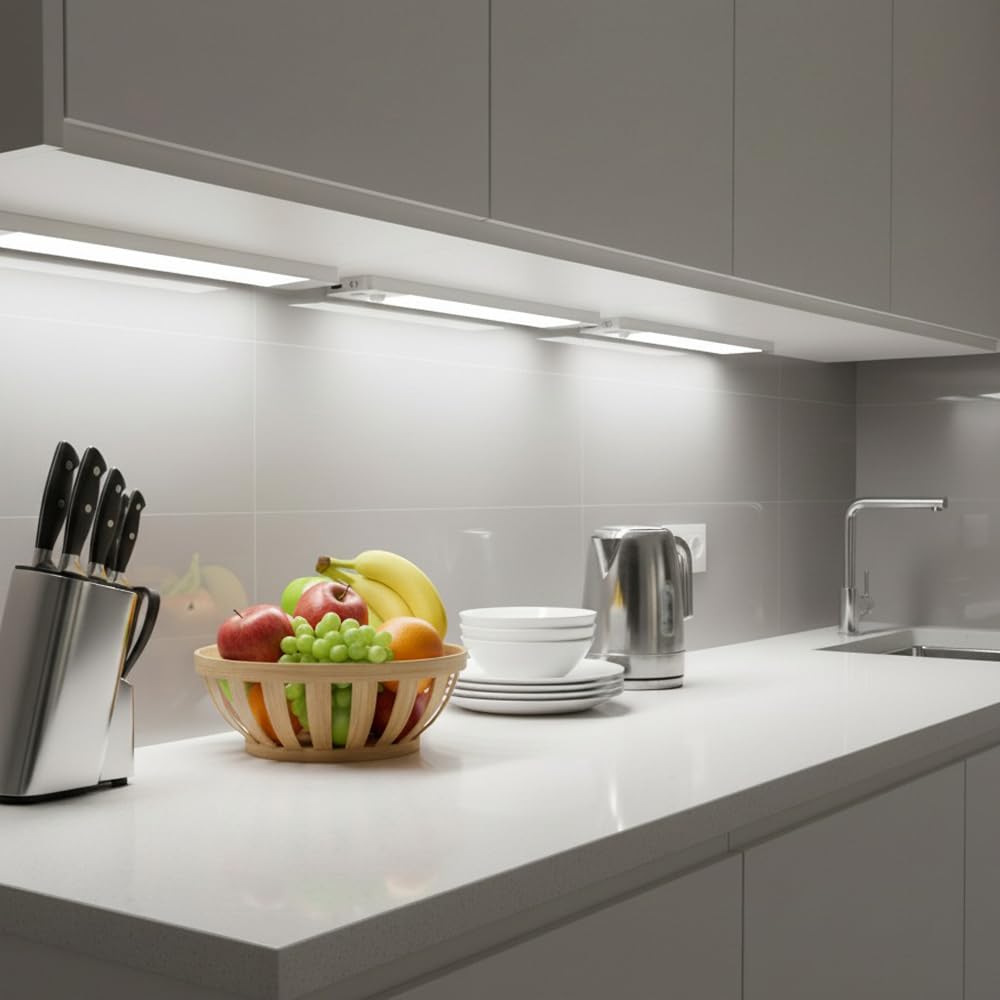 Linkled Luce LED Sottopensile Magnetica 50 cm con Sensore PIR Crepuscolare, Lampada Armadio Ricaricabile USB Type-C, Batteria al Litio per Cucina e Guardaroba
