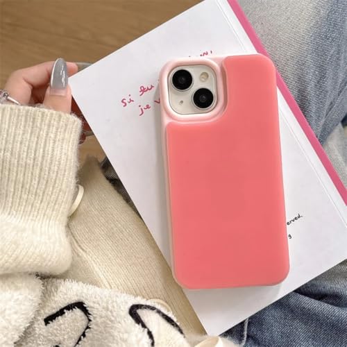 Coque en silicone pour iPhone 15 Pro Max rose bonbon souple