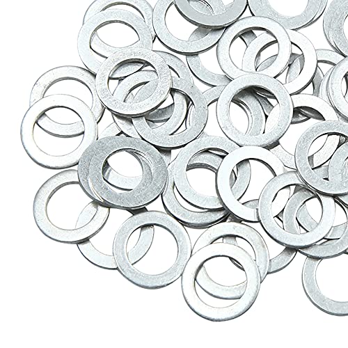 Image of X AUTOHAUX 50pcs Engine Oil Crush Washers Drain Plug Gasket 14mm ID 22mm OD | Universal, for Car, 14mm Inner Diameter, 22mm Outer Diameter