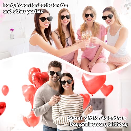 12 Pack Heart Sunglasses for Women Transparent Heart Glasses for Bachelorette Birthday Party Favor Gifts3
