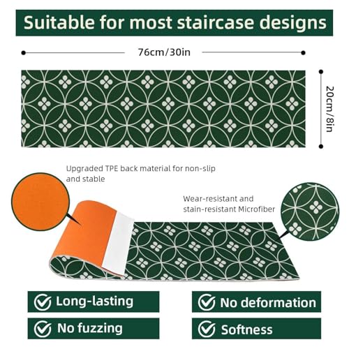 Alfombras para escaleras de madera interiores que evitan resbalones y ruidos 3