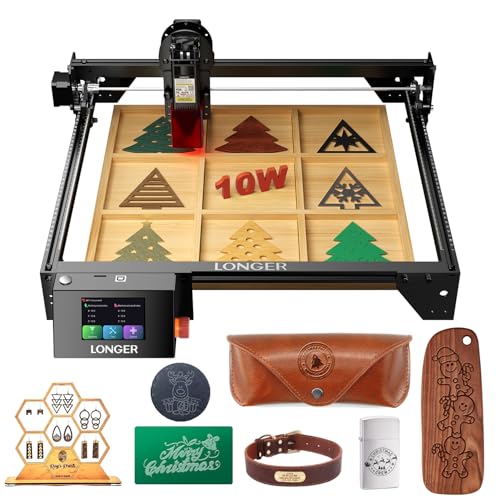 LONGER Ray5 10W incisore laser CNC, macchina per incisione e taglio su legno, acrilico e gioielli, con punto compresso da 0,06mm, scheda madre 32 bit e area 400x400mm.