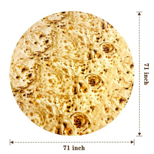 Image of mermaker Burritos Blanket for Adult and Kids, Novelty Tortilla Throw Blanket Adult 71 inches, Realistic Soft Flannel Taco Blanket (Yellow Blanket-10)