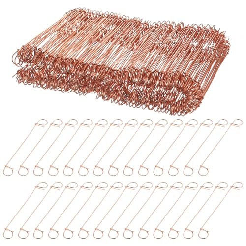 ANBEEISS 250 Stück Rödeldraht 1.0mm x 120mm Betonbindedraht mit Ösendraht verkupferter Bindedraht Drahtschlaufen für Drillapparat Rödelzange als Floristendraht & Blumendraht & Drilldraht