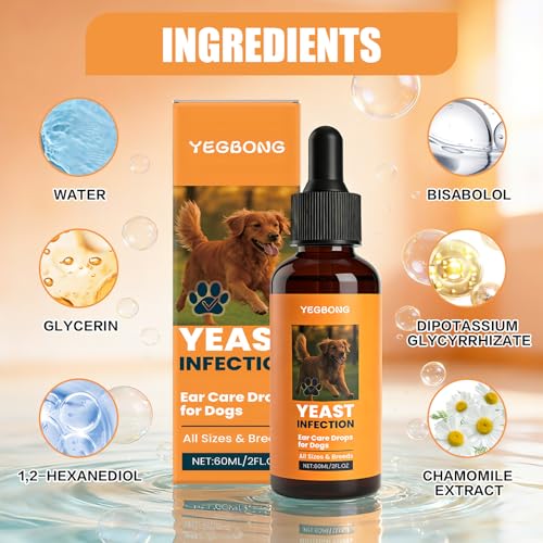 OPEIXSAYKOC Ohrentropfen für Hunde 2 x 60ml, Ohrentropfen Hund Entzündung