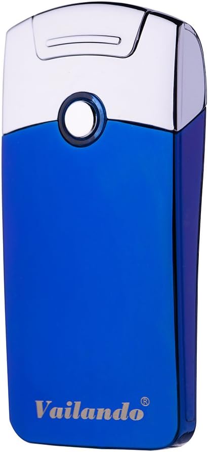 Electric Rechargeable Plasma Arc Lighter – Metal Electric Rechargeable USB Flameless Windless Cigarette Plasma Lighter(blue)