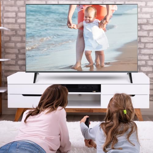 YiLUXmyyxgs 2 Stück TV Ständer, TV Standfüße, Ersatz TVs Ständerbeine für 28-65 Zoll Flach Curved Fernseher Standfuss, TVs Sockelfüße mit Schraubenset(Schwarz)
