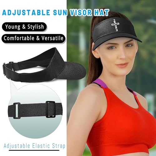 Image of Butterfly Flower Visor Hat Black Women Running Visors Adjustable Size Stylish Sunflower Tennis Summer Sun Visors for Men Boy