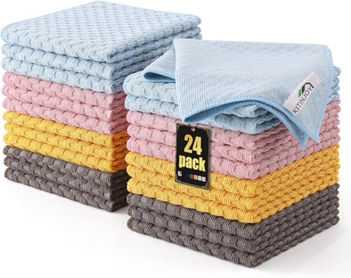 Kitinjoy Microfiber Cleaning Cloth, 24 Pack