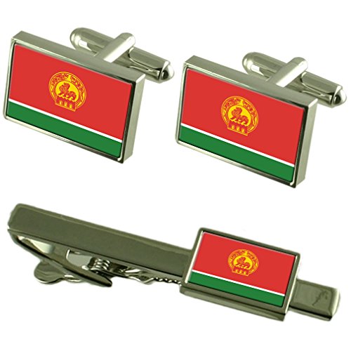 Gemelos de Nanjing China clip de corbata bandera set de regalo accesorios traje hombre
