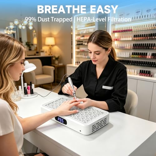 Nail Dust Collector motor dual 7000 RPM con pantalla LED miniatura 2