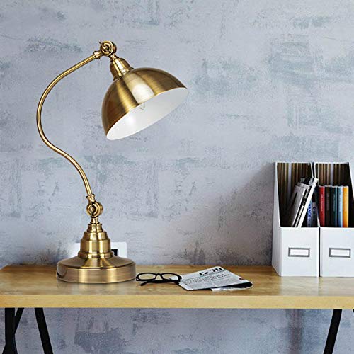 Preisvergleich Produktbild Maschinerie-Punkweinlese-dekorative Büro-Schreibtisch-Licht-Schlafzimmer... führte Quelle flexible Metallüberzug-Bronzetischlampe