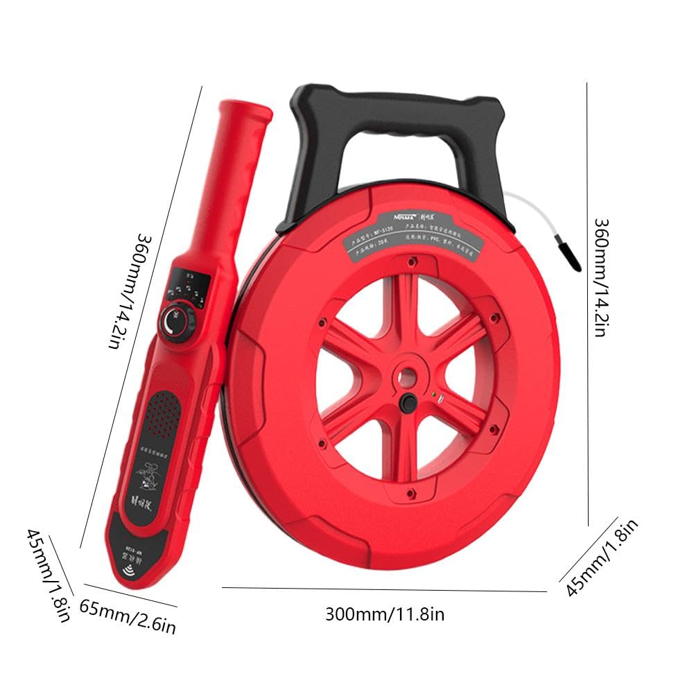 Rilevatore di ostruzione dei tubi sotterranei, localizzatore di fognature da 39,6 m con 7 sonde, scanner da parete impermeabile per tubi in PVC e metallo, strumento idraulico professionale per