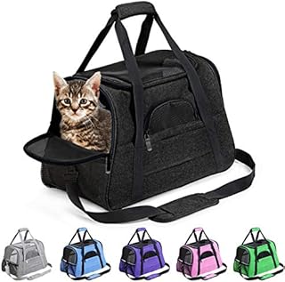 Pet Carrier Airline Approved Pet Carrier Puppy Dog Carriers for Small Dogs, Cat Carriers for Medium Cats Small Cats, Small Pet Carrier Small Dog Carrier Airline Approved Cat Travel Carrier-All Black