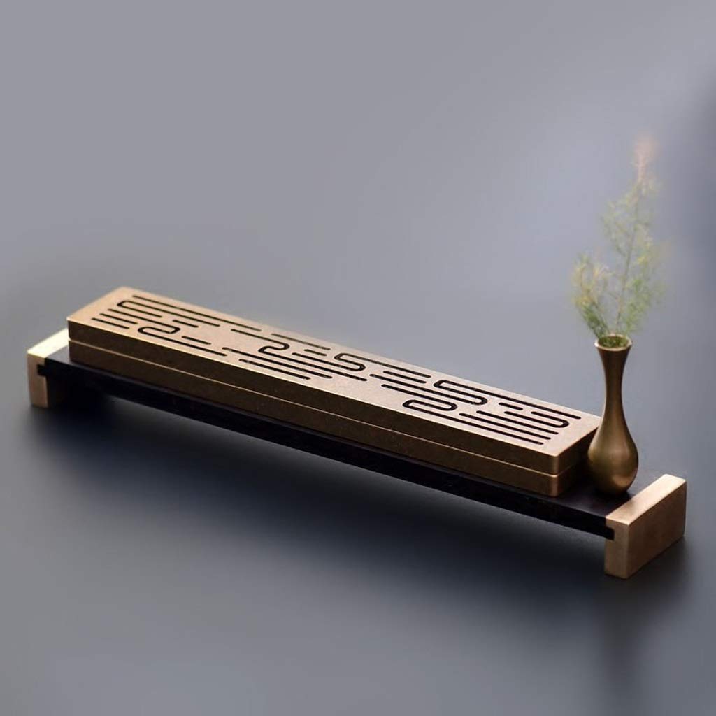 Kadzidło palnika ceremonia herbaty Zen kadzidło pudełko na kadzidełka linia domowa kadzielnica kryty czysta miedź leżąca